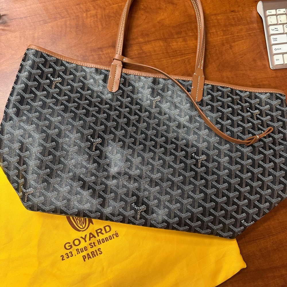 Goyard Black and Tan Tote Bag